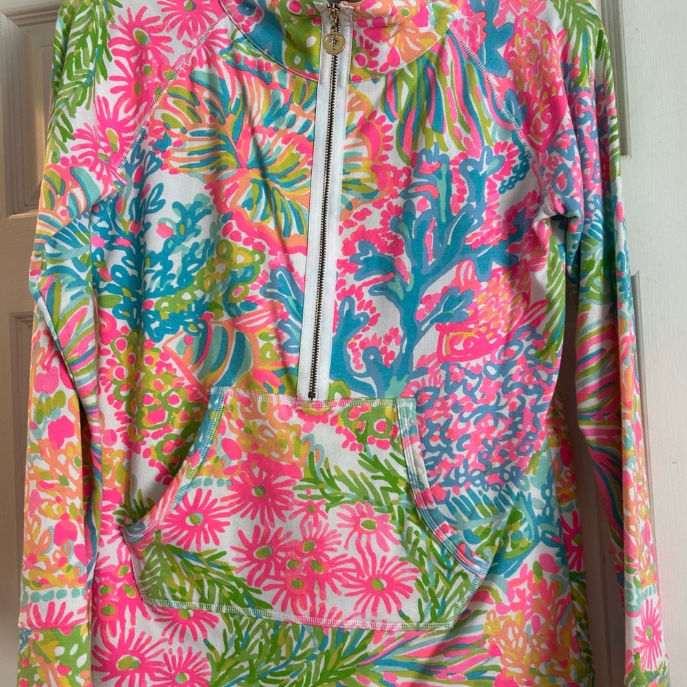 Lilly Pulitzer Pink and Blue Floral Popover